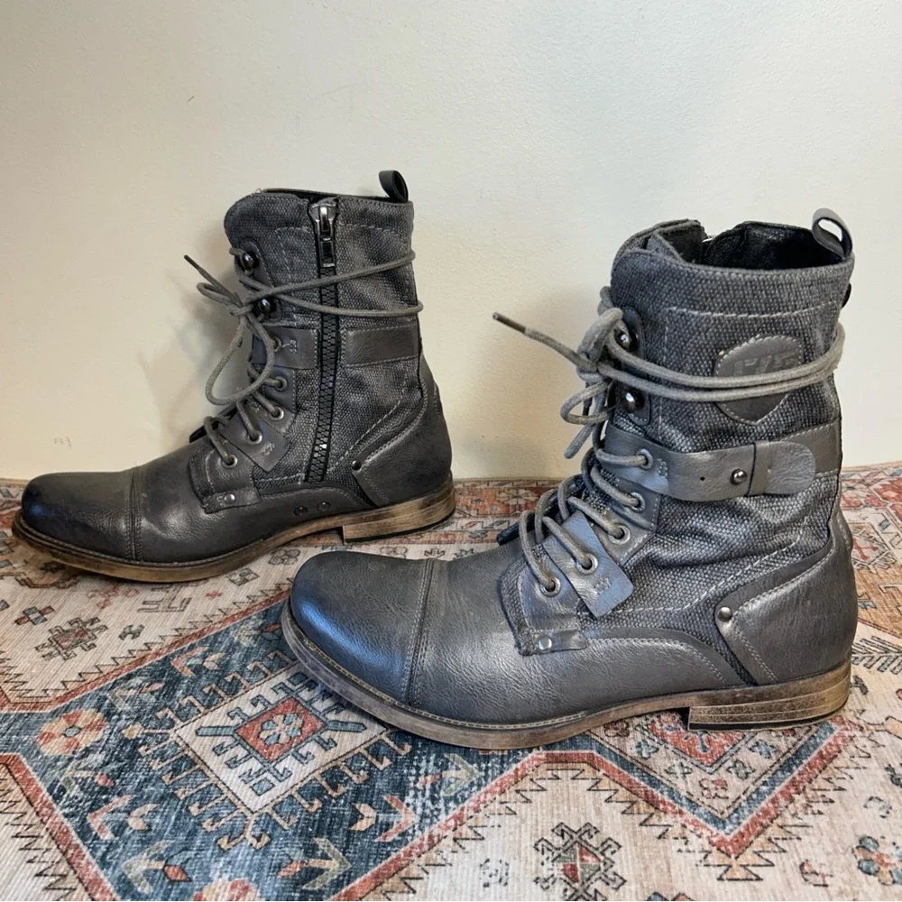 J75 Jump Deploy Men's Charcoal Gray Lace-Up Military Tactical Combat Boots